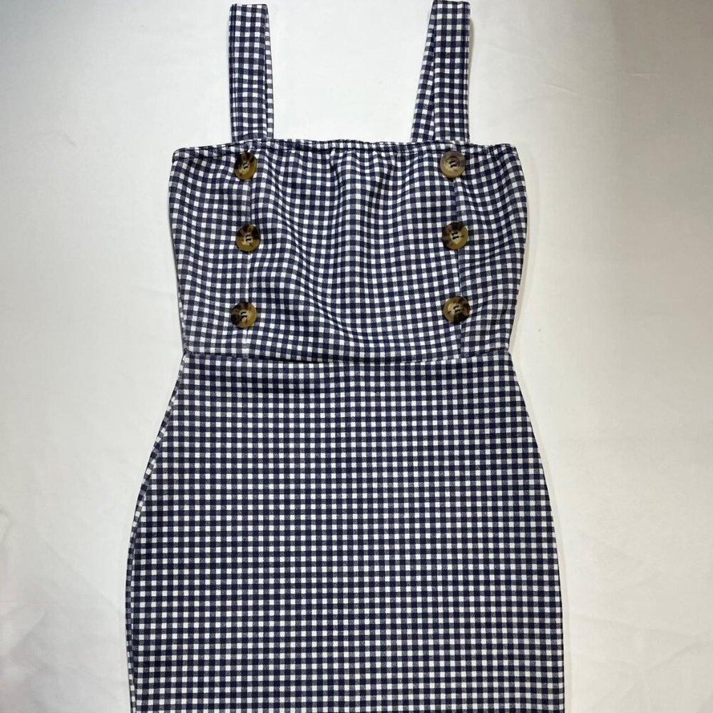 Girls Gingham Button Front Dress